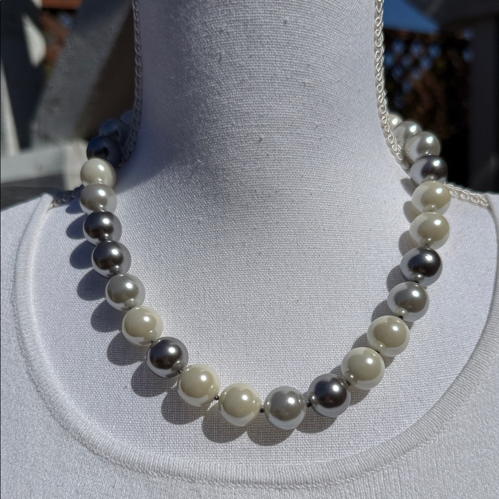 Multi-Tone Faux Pearl Necklace